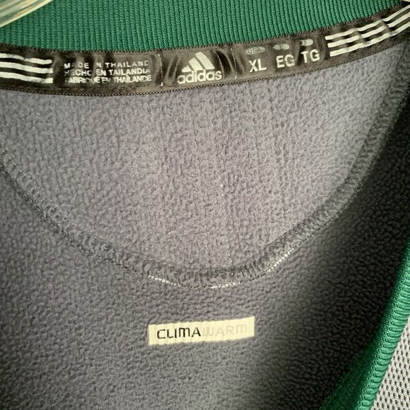 Men Adidas clima Warm Fleece XL Green & Gray Pullover Sweater Polyester - Picture 9 of 16